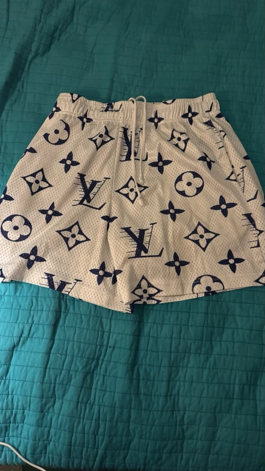 Pantalón Corto LV Louis Vuitton Blanco Y Azul Mediano Foto 1 de 1