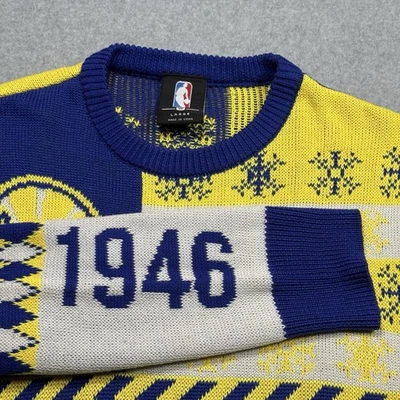 Свитер мужской Golden State Warriors большой вязаный рождественский цветной блок 1946 NBA - Изображение 1 из 4