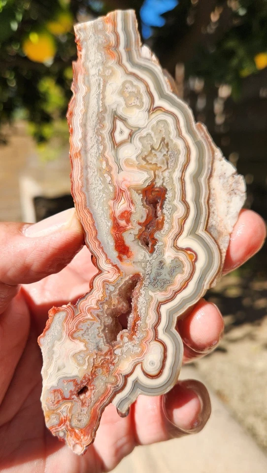 Laguna Lace Ágata Losa Sierra Ligera Marca y Cónica 5"X2"X0.27" 91 Gramos Ver Video Foto 1 de 4