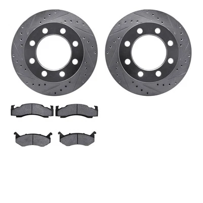 For Plymouth PB350 81-83 Drilled & Slotted Front Brake Kit w Semi-Metalic Pads Foto 1 de 3