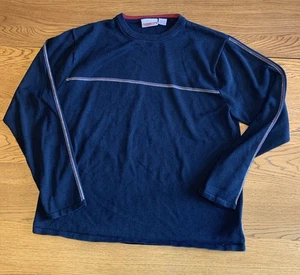 Vintage 90s Y2K Quicksilver Crewneck Sweater Mens Large black stripe Skate 2149 - Picture 1 of 6