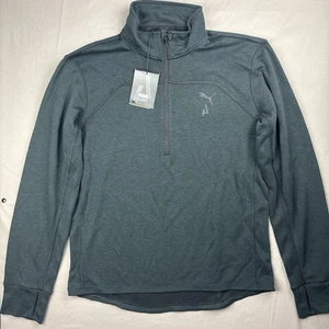 Puma Seasons 1/2 Zip Pullover Jacket Mens M Black Golf Running NEW NWT 522568 - Picture 1 of 8