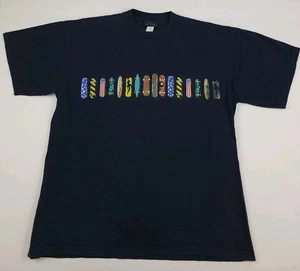 Vintage Basic Editions Multicolor Skateboard Graphic Print T Shirt Y2k 90s Skate - Picture 1 of 4