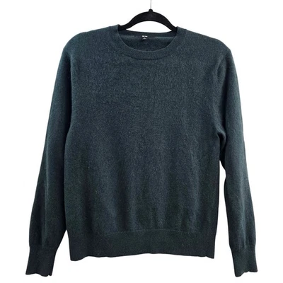 Women’s Cashmere Sweater Green Sz S Crew Neck Quiet Luxury Capsule Cozy Layering - Image 1 of 4