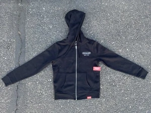 Nintendo New York Zip up Hoodie Womens Large Black Coin Official Seal - Picture 1 of 9