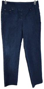 Ruby Red Ankle Pants Womens Size 8 Slimming Contour Waistband Blue Denim - Picture 1 of 4