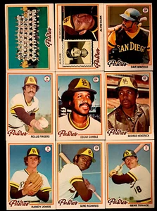 ¡JUEGO DE 24 CARTAS DE EQUIPO DE SAN DIEGO PADRES 1978 TOPPS DAVE WINFIELD AND ROLLIE DEDOS! - Imagen 1 de 3