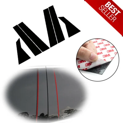 6pcs/Set Black Pillar Posts For 2016-2020 Honda Civic 4-Door Trims Covers Kit - Image 1 of 4