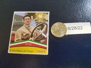 Enzo Ferrari Race Car Driver 2018 Republique Du Congo Perforated Stamp (c) - Picture 1 of 1