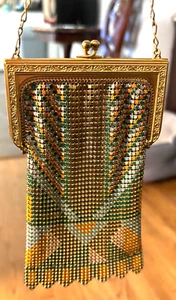 EXCELLENT Colorful Whiting & Davis Chain Mail Art Deco Mesh 1920s Purse 3.75"x6" - Picture 1 of 12