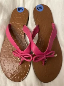 Kate Spade New York Charles Pink Leather Thong Sandals * Sz 6.5 *NEW - Picture 1 of 5