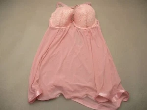 Daisy Fuentes Size 1X Womens Pink Lined Underwire Back Closure Sexy Chemise 7M - Picture 1 of 6