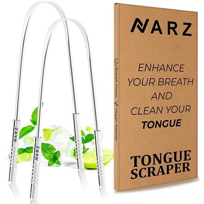 NARZ Tongue Scraper Stainless Steel Dental Fresh Breath Cleaning Oral Tounge