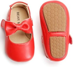 Felix & Flora Infant Baby Girls Shoes Soft Rubber, B03 Red,  Size Infant 0.0