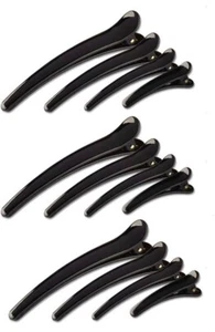 (008) Clip per capelli per styling, nero antiscivolo 12 pz 4 taglia da donna, parrucchiere - Foto 1 di 3