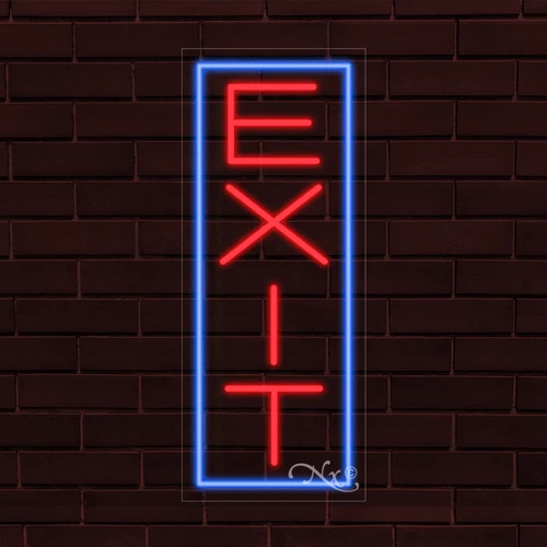 NEW "EXIT" w/BORDER VERTICAL 30x12x1 INCH LED FLEX WINDOW/WALL INDOOR SIGN 31554 - Image 1 of 1