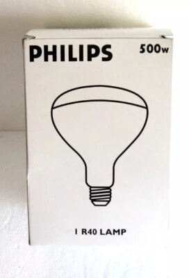 PHILIPS REFLECTOR LIGHT BULB 500W R40 Mogul Screw E39 500R/3FL 120 130V 500 WATT - Image 1 of 4