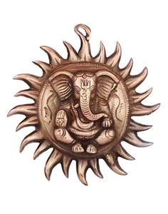 Wall Hanging Metal Lord Ganesha Decorative Showpiece for Wall (Size: 19 x 19cm) - Picture 1 of 4
