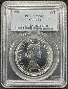 Canadá - Dólar de plata 1964 - PCGS MS65 - ¡SUPERFICIES BRILLANTES Y DE ELECCIÓN! - Imagen 1 de 2