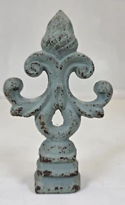 Vintage Gusseisen Eichel Fleur de Lis Endstück Zaun Pfosten Topper 5,25" grün - Bild 1 von 8