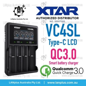 Xtar VC4SL 4 Channel USB-C powered battery charger 4 18500 14500 26650 18350 185 - Picture 1 of 7