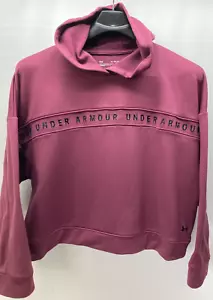 UNDER ARMOUR CROPPED HOODIE WOMEN'S XL MAUVE PULLOVER SHORTY SWEATSHIRT - Picture 1 of 5