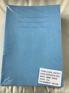 25 x School College Home A4 Exercise Books 64 pages Lined/Ruled MARGIN 8mm line - Picture 1 of 3