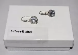 Silpada Sterling Silver HTF Cubic Zirconia "Blissful Thinking" Earrings W3383 - Picture 1 of 5