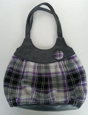 Lindo Monedero American Eagle Acolchado Fieltro Franela Púrpura Blanco y Negro Lana Foto 1 de 4