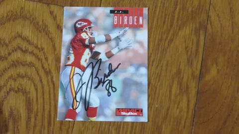 JJ Birden Autographed Hand Signed Card Kansas City Chiefs  Skybox Cover