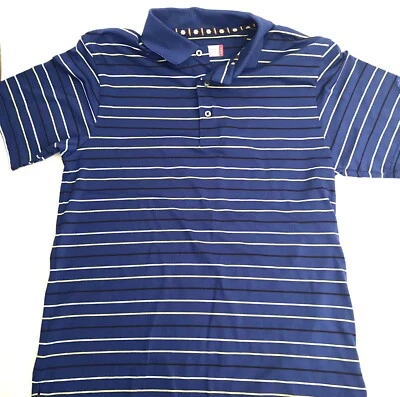 Ben Hogan Men’s Blue Stripe Polo Shirt Mens Size Medium Golf Shirt - Image 1 of 4