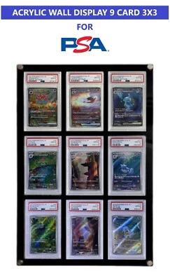 MEFU PSA/CGC Graded Card Premium Acrylic Display Case for : 9 Card Capacity 3x3 Frame