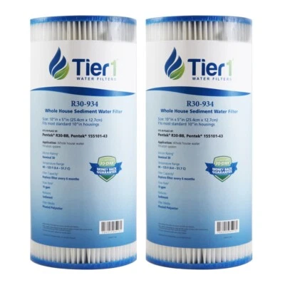 10 x 4.5 Inch 30 Micron Pentair R30-BB Comparable Sediment Water Filter 2 Pack - Image 1 of 4