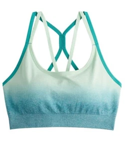 NWT TEK GEAR TEAL MINT OMBRE XS LOW IMPACT SEAMLESS PADDED SPORTS ATHLETIC BRA - Bild 1 von 15