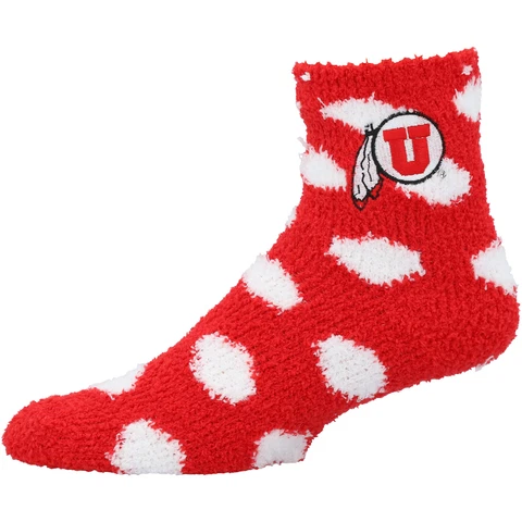 Women's ZooZatz Utah Utes Fuzzy Dot Ankle Socks Cover