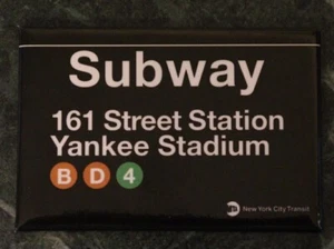 Yankee Stadium Replica Subway Sign on a 2”x3” Fridge Magnet - Picture 1 of 2