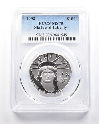 1998 $100 American Platinum Eagle 1 Oz Platinum MS70 PCGS *7591 - Image 1 of 3