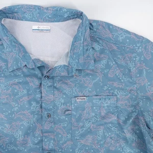 Columbia PFG Herren 2XLT Super Slack Tide Camp Hemd Angeln AOP Blau Fisch Print - Bild 1 von 7