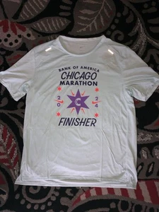 Nike Men’s Large Bank Of America 2024 Chicago Marathon Dri Fit Shirt NWT Blue - Picture 1 of 4
