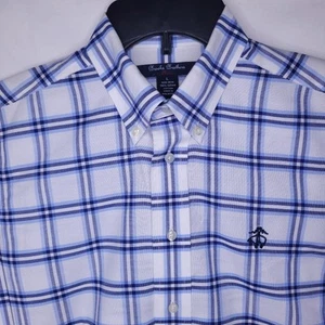 Brooks Brothers Shirt Boys Large Plaid White, Blue Supima Cotton Non Iron - Picture 1 of 11