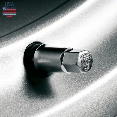 Porsche Valve Stem Caps Crest w/o Tire Pressure Monitor Genuine 00004460100 - Image 1 of 2