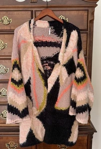 Free People Petals Strickjacke Pullover SMALL weich flauschig bunt Blumen Wolle Baumwolle - Bild 1 von 6