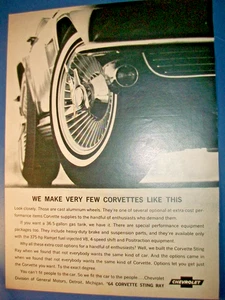 1964 Chevy CORVETTE Sting Ray- mid-size mag car ad- "We make few few like this" - Picture 1 of 1