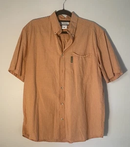 Columbia Herren Button Down Kurzarm Hemd Größe L Plad Orange - Bild 1 von 4