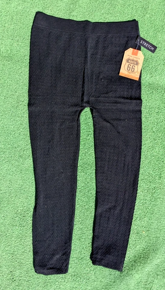 Route 66 Women's Textured Stretch Nylon/Spandex Black Pant Leggings Sz 1X NWT - Image 1 of 3