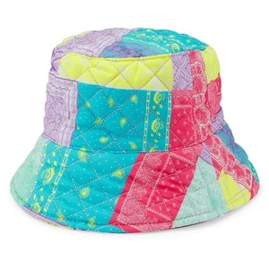 Cappello trapuntato a secchiello Jocelyn nuovo con etichetta stampa bandana cotone colorato taglia unica - Foto 1 di 7