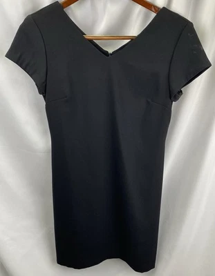 John Roberts Women’s 10 Black Short Sleeve Classic Sheath Stretch V-neck Dress - Image 1 of 4