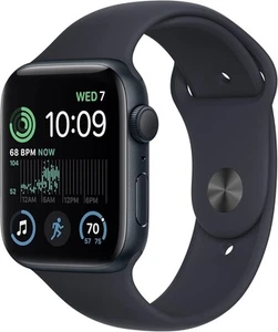 Apple Watch SE Gen 2 (GPS) 44mm Aluminiumgehäuse Sportarmband M/L Mitternacht MNTG3LL/A - Bild 1 von 5