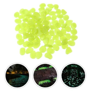 100 Pcs Fluorescent Glow Stone Pebbles Decorative Polished Fish Tank Rocks - Picture 1 of 12