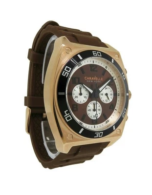 Reloj Caravelle New York 45A114 Hombre Tonneau Multi-Esfera Analógico Marrón Silicona Foto 1 de 4